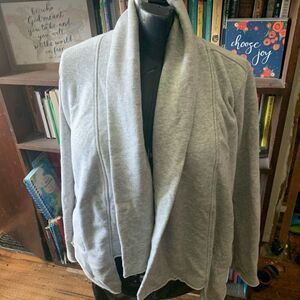 Athleta gray jersey sweatshirt XS drape Athleisure cardigan